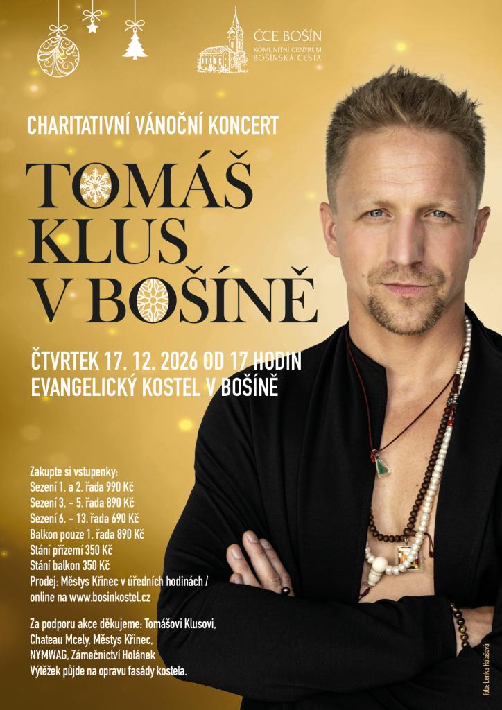 koncert Tomáše Kluse v&nbsp;Bošíně