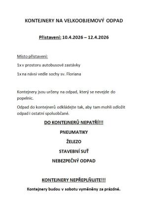 velkoobjemový odpad 2026